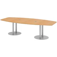 Bümö Konferenztisch, Buche, Silber, Nachbildung,Buche, Oval, 280x74x130 cm, FSC