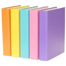 Livepac-Office Ringbuch DIN A5 40 mm Gelb/Pink/Lila/Türkis/Orange 5 St.
