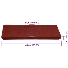 vidaXL Stufenmatten Selbstklebend 30 Stk. Rot 65x24,5x3,5 cm