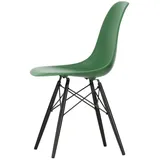 Vitra - Eames Plastic Side Chair DSW RE, Ahorn schwarz / smaragd (Filzgleiter basic dark)