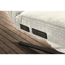 KAWOLA Relaxliege ALINA Cord 360° drehbar 80 x 80 x 200 cm cremeweiß mit Kissen