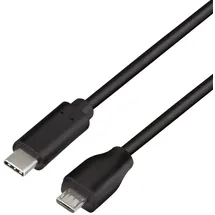 Logilink CU0197 USB 2.0 Kabel, USB 1 m USB C micro-USB B Schwarz,