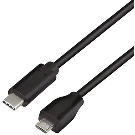 Logilink CU0197 USB 2.0 Kabel, USB 1 m USB C micro-USB B Schwarz,