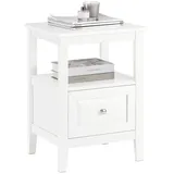 SoBuy Nachttisch Beistelltisch Sofatisch Nachtschrank Weiß Bht ca. 45x60x35cm FBT131-W