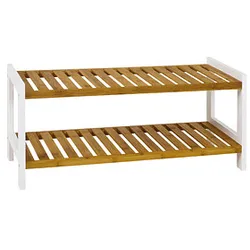 HAKU Möbel Schuhregal bambus, weiß 70,0 x 26,0 x 34,0 cm