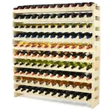 Proregal Weinregal VINOTECA Flex HxBxT 112x119x29cm | 120 Flaschen Massives Kiefernholz Natur unbehandelt | Flaschenregal Holzregal