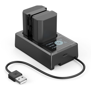SMALLRIG Battery Ladegerät Ersatzbatterien für NP-FZ100 Kameras (2 Stück) 2040mAh Akku & LCD Display Ladegerät, Wiederaufladbarer Akku für Sony A7 IV A7III A7S III A7C A6700 A9 FX3 A7C II ZV-E1 3824B
