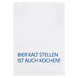 17;30 Hamburg Geschirrtuch weiß ‚Äû Bier kalt stellen ist auch Kochen ‚Äú Blau von 17;30 Hamburg 100% Baumwolle, humorvoller Spruch