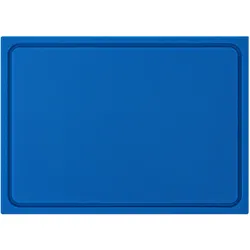 Muvell Schneidebrett Kunststoff HDPE500 | Blau 60x40x2 cm | Schneidbrett | Gastro Profi HACCP Fisch Küchenbrett | 1 Seite mit Saftrinne |