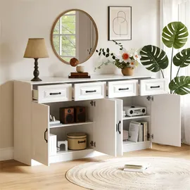 stilvora Sideboard 160 x 80 x 35 cm Weiß