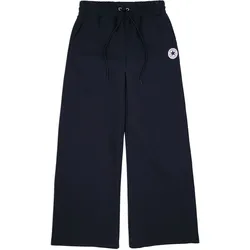 Palazzohose CONVERSE "WOMEN'S CONVERSE KNIT WIDE LEG PANTS", Damen, Gr. XL, N-Gr, schwarz (converse schwarz), Obermaterial: 89% Baumwolle, 11% Polyester, unifarben, sportlich, Hosen