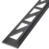 Dalsys Fliesenschiene 2,5m x 10mm, Edelstahl L-Profil Schwarz gebürstet, Fliesenprofil