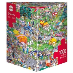 HEYE Puzzle 298883 – Cycle Race, Cartoon im Dreieck, 1000 Teile -…, 1000 Puzzleteile bunt