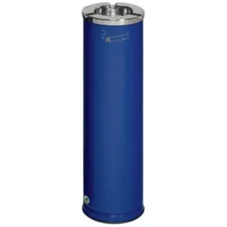 Proregal Robuster Ascher mit poliertem Aschereinsatz 0,2 Liter, HxBxT 66 x 20 x 20 cm Verzinkter Stahl Blau