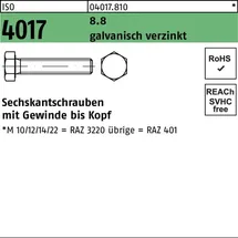 Industrial Quality Supplies Sechskantschraube ISO 4017 M14 x 40 100 Stück