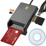 USB Chipkartenleser, Smart-Kartenleser für Gesundheitskarten SmartCard Reader Cardreader SIM-Kartenleser Kompatibel mit Windows, USB Bus-Powered unterstützt Sdcard