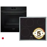 Siemens PQ223EA00Z, Einbau-Backofen-Set, ET645BNA1E + HB271ABB3, Einbau-Backofen, Elektro-Kochfeld