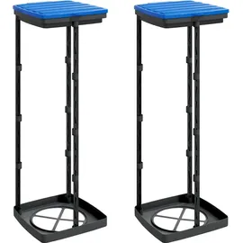 vidaXL Müllsackständer 2 Stk. Schwarz und Blau 120 L PP