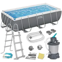 BESTWAY Rahmen-Gartenpool 404 x 201 x 100 cm inkl. Filterpumpe