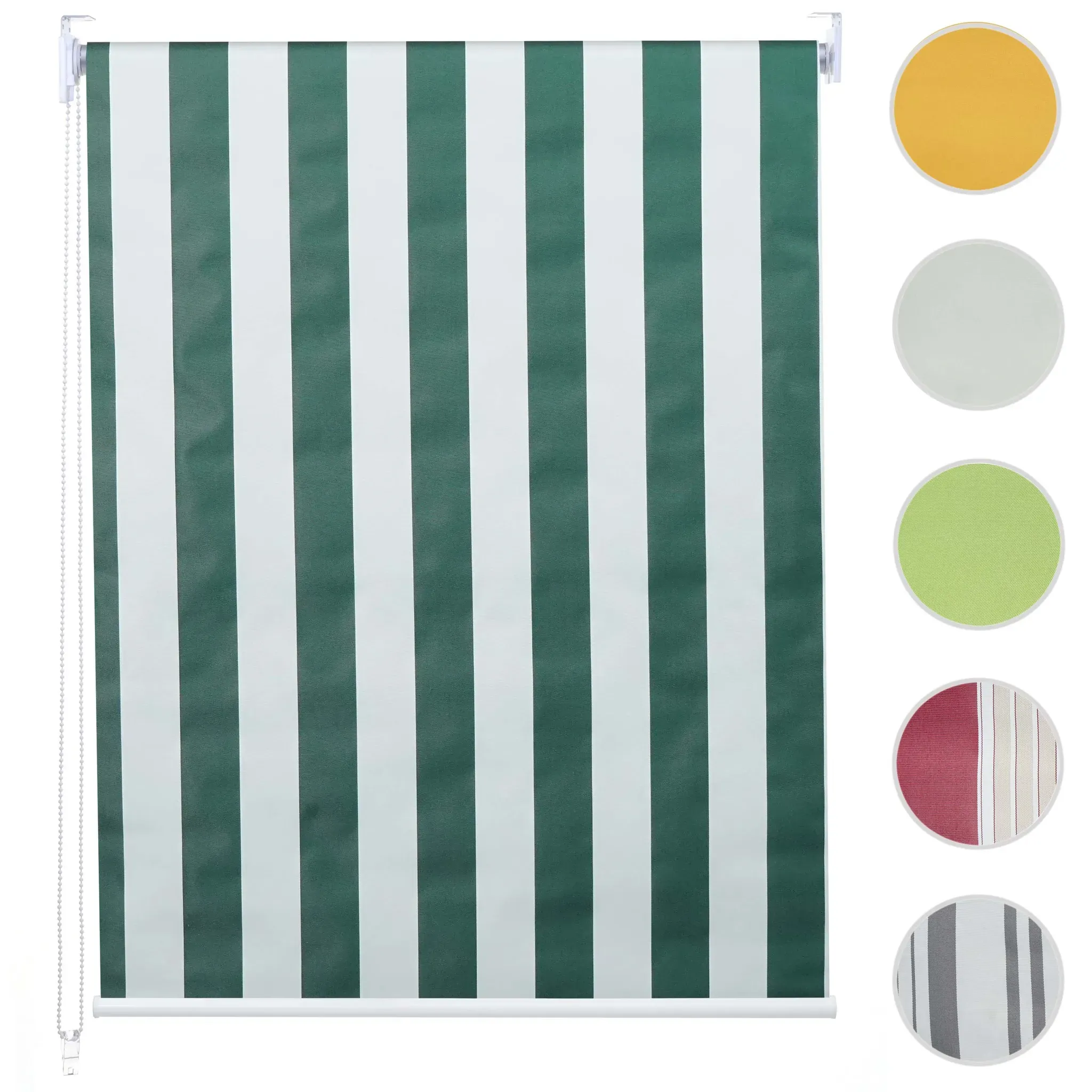 Rollo HWC-D52, Fensterrollo Seitenzugrollo Jalousie, 80x230cm Sonnenschutz Verdunkelung blickdicht ~ grün/weiß