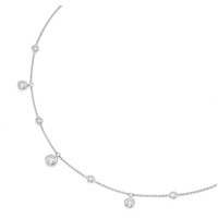Smart Jewel Collier verspielt mit Zirkonia Steinen, Silber 925 weiß