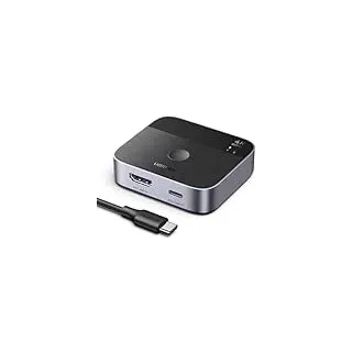 UGREEN 4K HDMI Switch 2PC USB C +HDMI Eingang 2X1 USB Splitter Einen Bildschirm anzeigen, Plug & Play, HD Audio Sync, ESD-Schutz für Laptop,TV Box/Stick,PC,PS5/4/3,Xbox 360/One