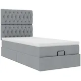 vidaXL Ottoman-Bett mit Matratze Hellgrau 80x200 cm Stoff