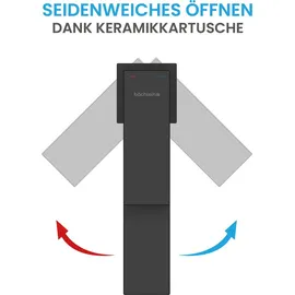 Bächlein Badarmatur Imatra in kantigem Design, Einhebelmischer mit klarer Linienführung in modernem Look, Bad Wasserhahn Matt Schwarz