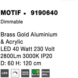 Nova Luce Motif 1-flg. Ø 60 cm gold