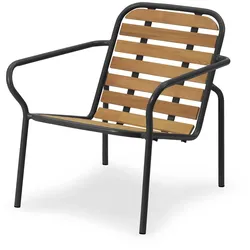 Normann Copenhagen - Vig Outdoor Lounge Chair, Robinie natur / schwarz