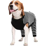 Kuoser Op Body Hund Kastration Rüde Hündin, Hundebody Nach Op mit Beinen Leckschutz Hund Hinterbein, Jumpsuit Hunde Alternative zum Halskragen,Dunkel M