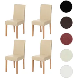 Mendler Esszimmerstuhl Littau Kunstleder beige 4er Set
