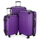 Hauptstadtkoffer Spree - 3er Kofferset, TSA, Trolley-Set, Rollkoffer, Reisekoffer, (S, M & L), Aubergine