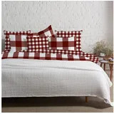 Traumschlaf Bettwäsche Karos in rot | Gr.: 240x220 (2x 80x80 cm)