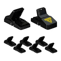 Relaxdays - Mausefalle 8er Set, wiederverwendbare Mäusefallen, Schlagfalle hygienisch