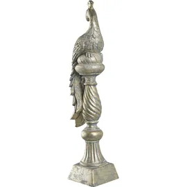 Beliani Gartenfigur Haarby Pfau Gold