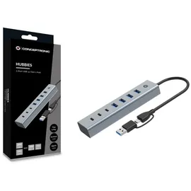 Conceptronic USB-Hub 7-Port USB 3.0 Hub, 5Gbps, USB-C x 3, USB-A x 4