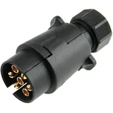as - Schwabe Camping Stecker 7-polig – 12 V Anhänger-Stecker für Outdoor & Caravan – Adapter DIN 1724 mit Schraubanschluss – Wohnwagen & Wohnmobil Zubehör – IP44 – Made in Germany – Schwarz, 60462