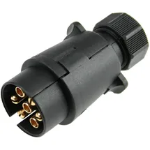 as - Schwabe Camping Stecker 7-polig – 12 V Anhänger-Stecker für Outdoor & Caravan – Adapter DIN 1724 mit Schraubanschluss – Wohnwagen & Wohnmobil Zubehör – IP44 – Made in Germany – Schwarz, 60462