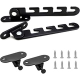 Fensterfeststeller Set, 2 Stücke Fensterstopper Fenster regler, Schwarz Fensterriegel, Zuschlagschutz Fensterriegel Kippfensterschutz für Schiebefenster, Normale Fenster