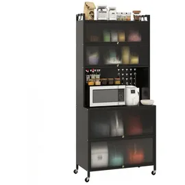 Costway Küchenbuffet 80 x 40 x 182 cm Schwarz