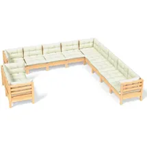 vidaXL Garten-Lounge-Set 11-tlg. beige