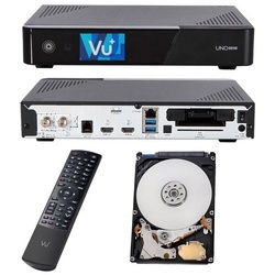 VU+ »Uno 4K SE 1x DVB-C FBC Receiver Twin Tuner PVR Ready Linux Kabelreceiver UHD 2160P TV Receiver mit HDD 2TB Festplatte« SAT-Receiver