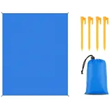 FANSU Strandmatte Outdoor, Picknickdecke Wasserdicht, Picknickdecke 200x200, Stranddecke Sandfrei, Waschbare Stranddecke für Camping, Party, Strand, Picknick, Outdoor (200x200cm,Blau)