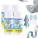 Gluckaro Abflussreiniger, Gluckaro Reiniger, Rohrreiniger Extra Stark, Hochwirksamer Rohrreiniger mit Aktivschaum für Küche, Bad, Toilette und Dusche (4PCS)