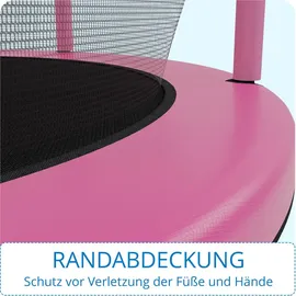 Kinetic Sports Kinder Trampolin JUMPER 140 cm - Inklusive Gummiseil Federung, Sicherheitsnetz mit Reißverschluss, Rahmenpolster, Schutz Bodennetz - Indoor Kindertrampolin Spielzeug