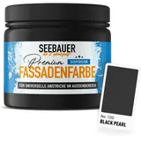 SEEBAUER diy Universal-Fassadenfarbe Schwarz 300ML für Außen (No. 100 Black Pearl) Hoch deckende Fassadenfarbe mit Wetterschutz - Geeignet für Putz, Mauerwerk und Beton