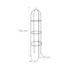 Relaxdays Rankobelisk 190 x 0 x 0 cm Grün