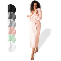 SIEGENTHAL Damenbademantel SIEGENTHAL® Damen Bademantel Frottee Velour Kapuze Flauschig Wadenlang, Kapuze, Gürtel, saugfähigem Frottee,Pflegeleicht und langlebig rosa S-M