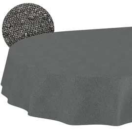 ANRO Tischdecke abwaschbar Oval 200 x 140 cm Grau